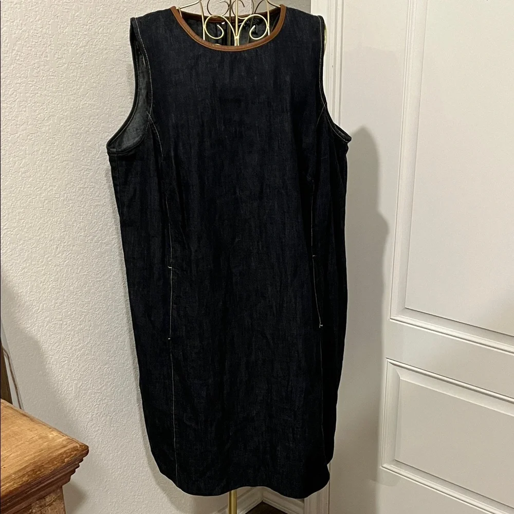 Ralph Lauren Midnight Blue Sleeveless Midi Dress - Picture 1 of 4